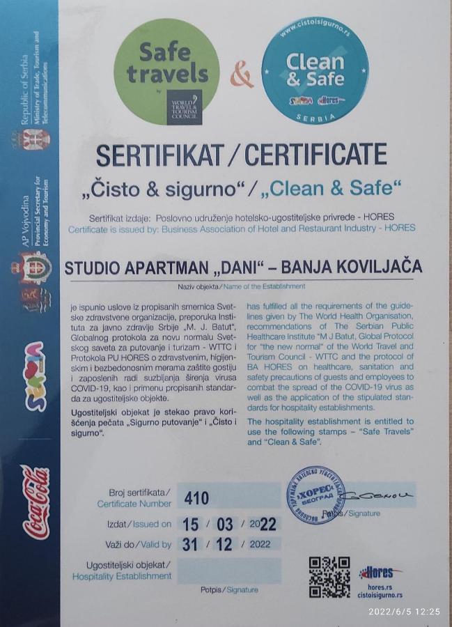 Studio Apartman Dani Banja Koviljaca Luaran gambar